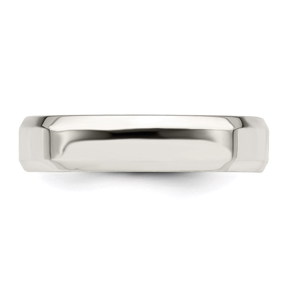 Sterling Silver 5mm Beveled Edge Size 11.5 Band