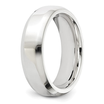 Sterling Silver 6mm Beveled Edge Size 10 Band