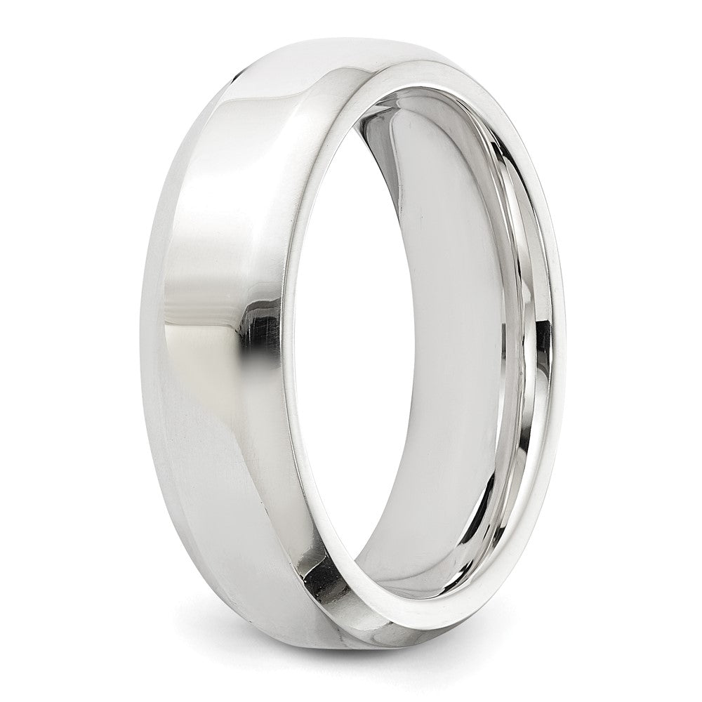 Sterling Silver 6mm Beveled Edge Size 12 Band