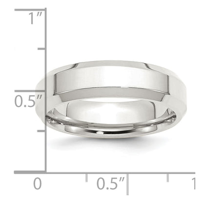 Sterling Silver 6mm Beveled Edge Size 9.5 Band