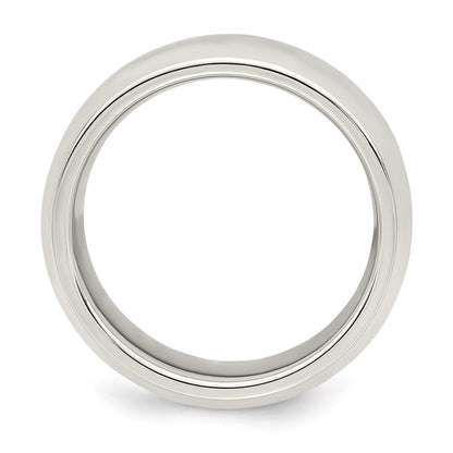 Sterling Silver 7mm Beveled Edge Size 8.5 Band
