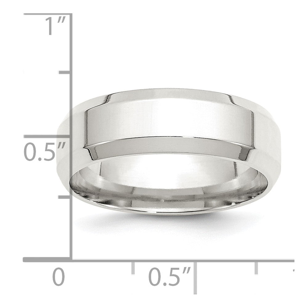 Sterling Silver 7mm Beveled Edge Size 10.5 Band