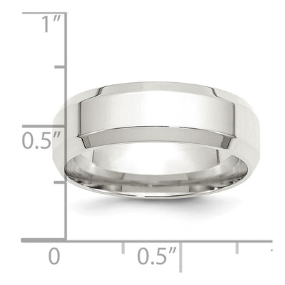 Sterling Silver 7mm Beveled Edge Size 7.5 Band
