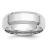 Sterling Silver Rhodium-plated 7mm Bevel Edge Size 10 Band