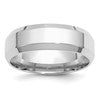 Sterling Silver Rhodium-plated 7mm Bevel Edge Size 8 Band