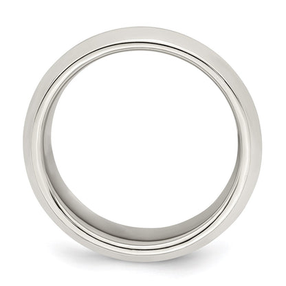 Sterling Silver 8mm Beveled Edge Size 12.5 Band