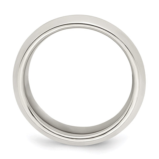 Sterling Silver 8mm Beveled Edge Size 12.5 Band