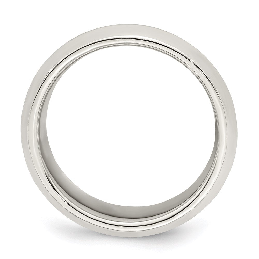 Sterling Silver 8mm Beveled Edge Size 10 Band
