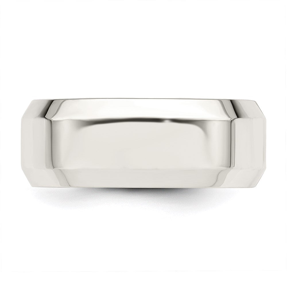 Sterling Silver 8mm Beveled Edge Size 12.5 Band