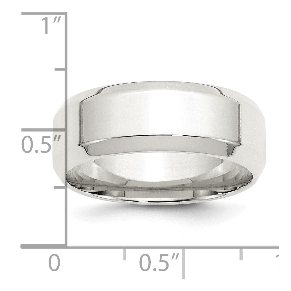 Sterling Silver 8mm Beveled Edge Size 12 Band