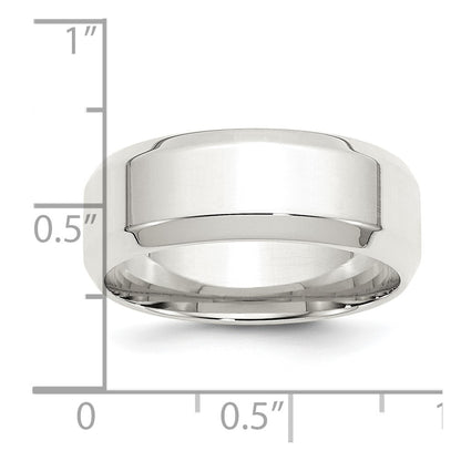 Sterling Silver 8mm Beveled Edge Size 11.5 Band