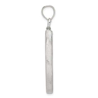 Wideband Distinguished Coin Jewelry Sterling Silver Polished 30.5 x 2.1mm $0.50 Screw Top Coin Bezel Pendant