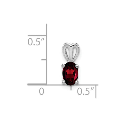 Sterling Silver Rhodium-plated Garnet Pendant