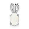 Sterling Silver Rhodium-plated Created Opal Pendant