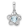 Sterling Silver Rhodium-plated Floral Aquamarine Pendant