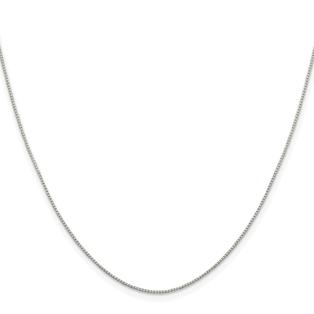 Sterling Silver Rhodium-plated .8mm 8 Sided Box Chain