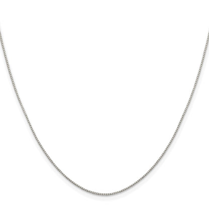 Sterling Silver Rhodium-plated .8mm 8 Sided Box Chain