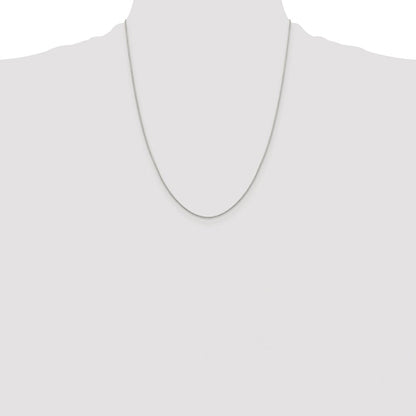 Sterling Silver Rhodium-plated .8mm 8 Sided Box Chain