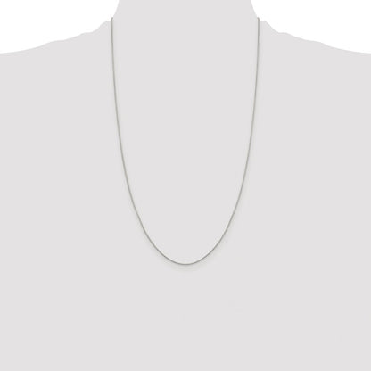 Sterling Silver Rhodium-plated .8mm 8 Sided Box Chain