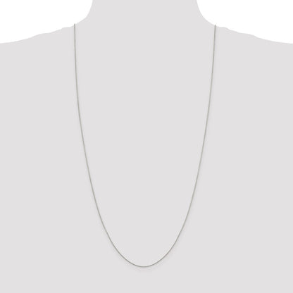 Sterling Silver Rhodium-plated .8mm 8 Sided Box Chain