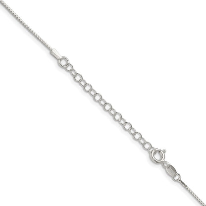 Sterling Silver 1mm 8 Sided w/2 in ext. Box Chain