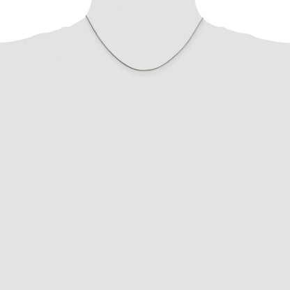 Sterling Silver Rhodium-plated 1mm 8 Sided Box Chain