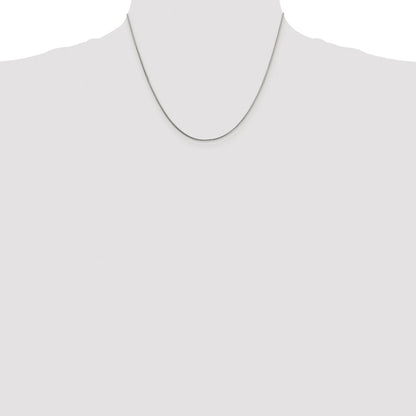 Sterling Silver Rhodium-plated 1mm 8 Sided Box Chain