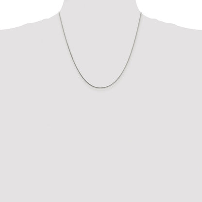 Sterling Silver Rhodium-plated 1mm 8 Sided Box Chain