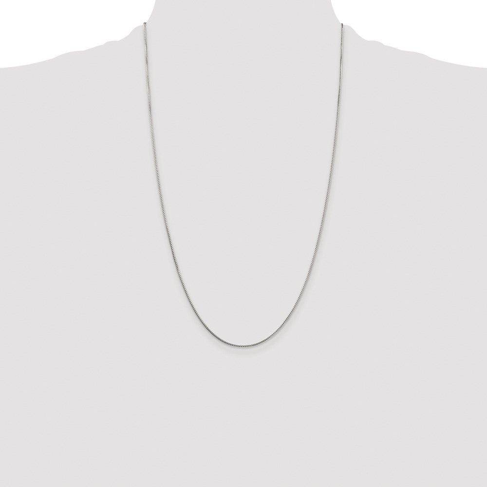 Sterling Silver Rhodium-plated 1mm 8 Sided Box Chain