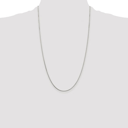 Sterling Silver Rhodium-plated 1mm 8 Sided Box Chain