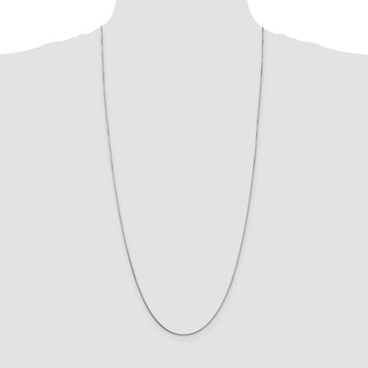 Sterling Silver Rhodium-plated 1mm 8 Sided Box Chain