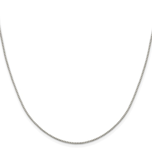 Sterling Silver Rhodium-plated 1.15mm 8 Sided Box Chain