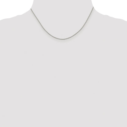 Sterling Silver Rhodium-plated 1.15mm 8 Sided Box Chain