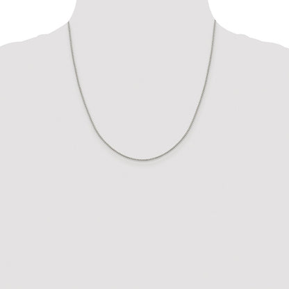 Sterling Silver Rhodium-plated 1.15mm 8 Sided Box Chain