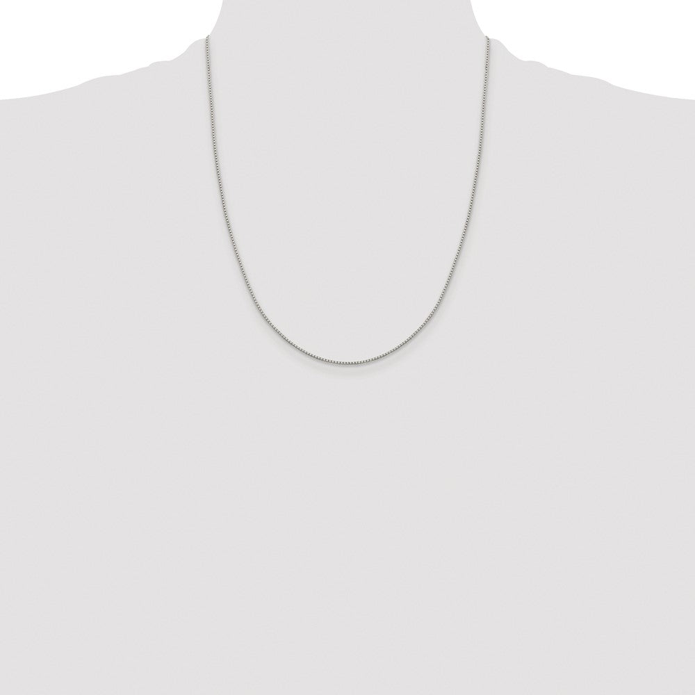 Sterling Silver Rhodium-plated 1.15mm 8 Sided Box Chain