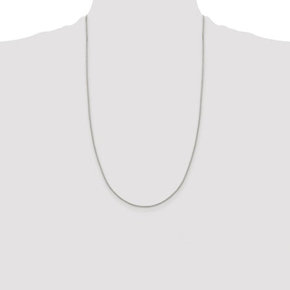 Sterling Silver Rhodium-plated 1.15mm 8 Sided Box Chain