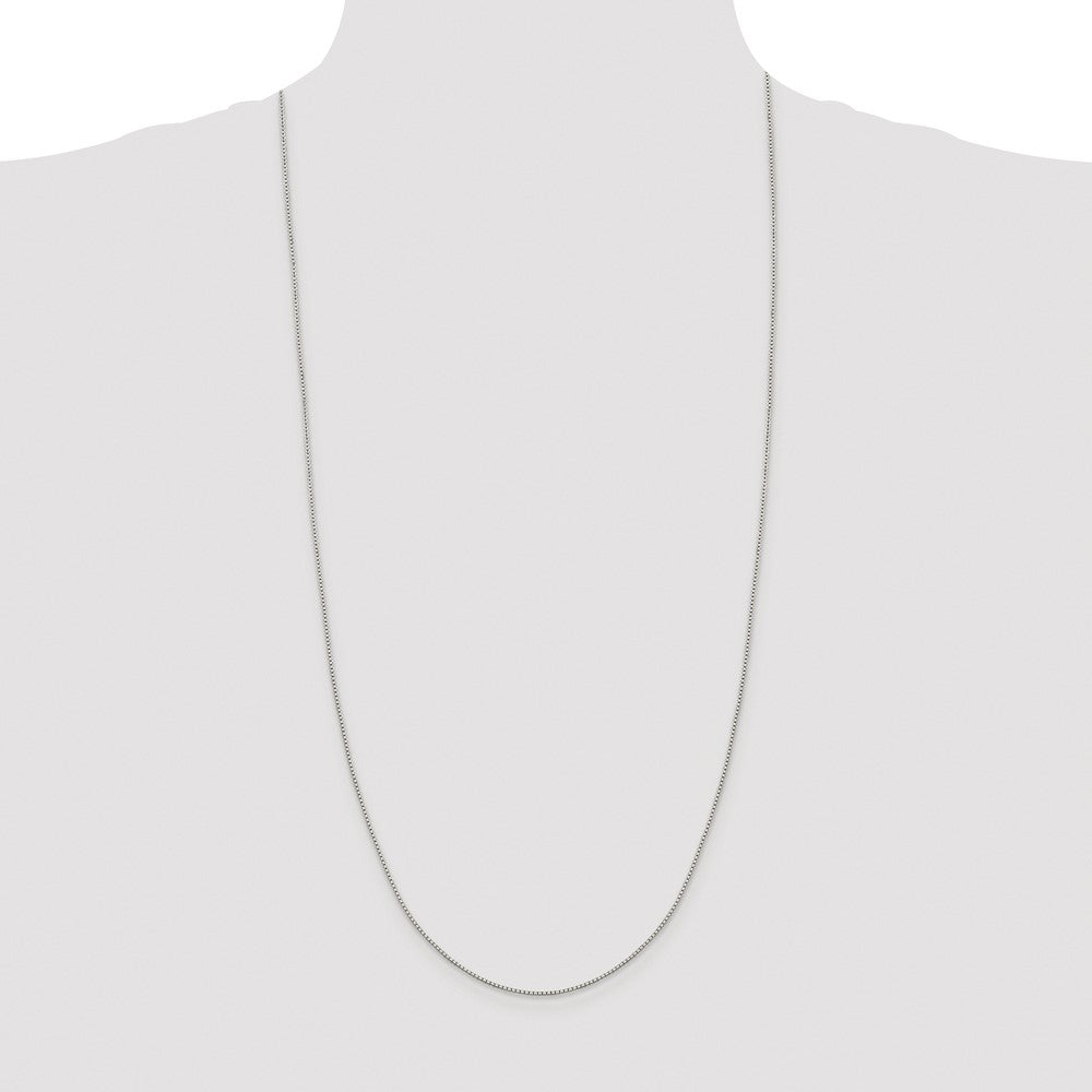 Sterling Silver Rhodium-plated 1.15mm 8 Sided Diamond-cut Box Chain