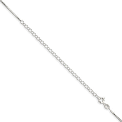 Sterling Silver 1.25mm 8 Sided w/4in ext. Box Chain