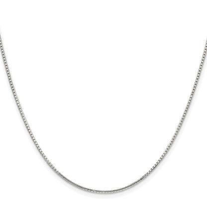 Sterling Silver Rhodium-plated 1.25mm 8 Sided Box Chain