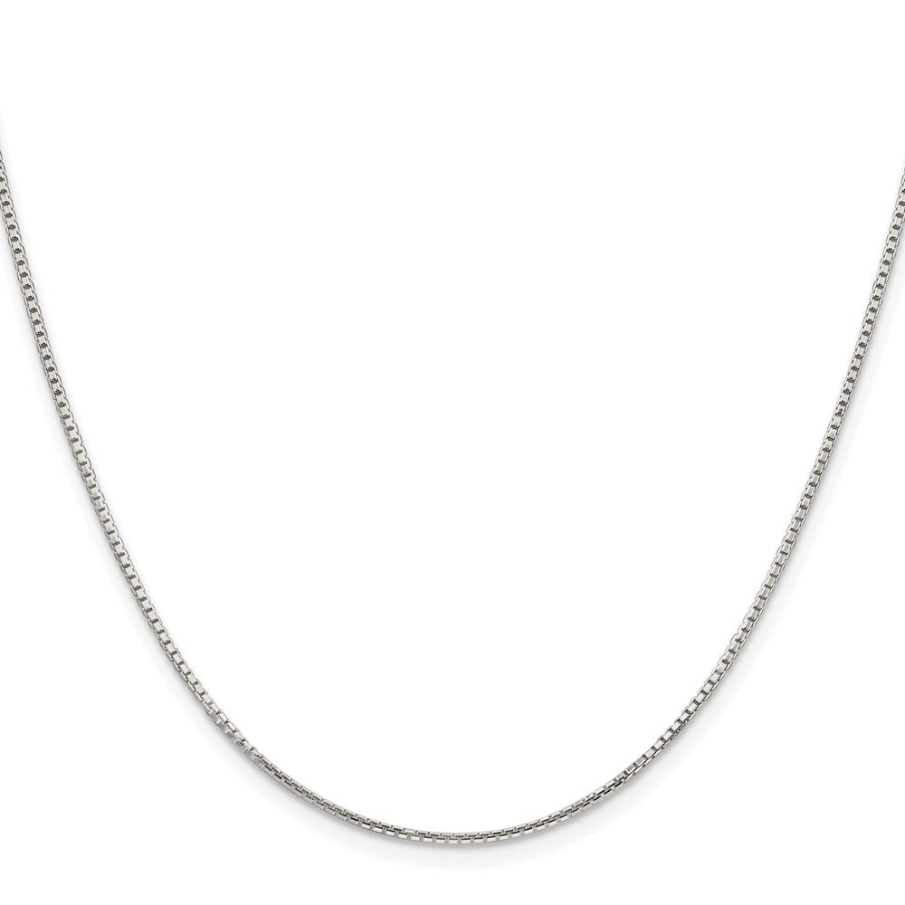Sterling Silver Rhodium-plated 1.25mm 8 Sided Diamond-cut Box Chain