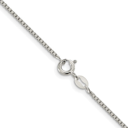 Sterling Silver Rhodium-plated 1.25mm 8 Sided Box Chain