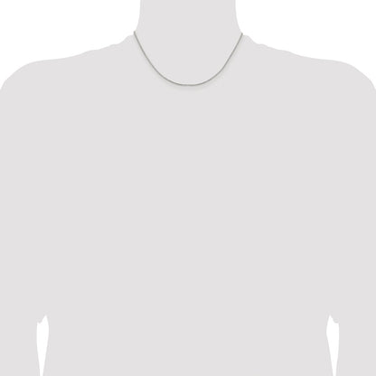 Sterling Silver Rhodium-plated 1.25mm 8 Sided Box Chain