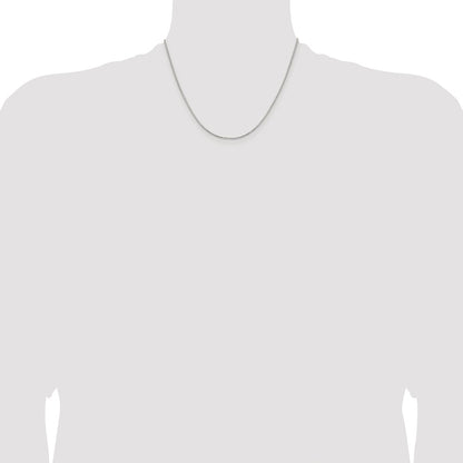Sterling Silver Rhodium-plated 1.25mm 8 Sided Box Chain