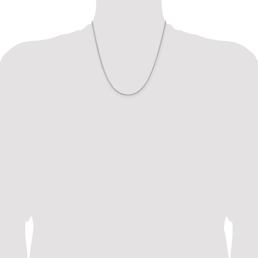 Sterling Silver Rhodium-plated 1.25mm 8 Sided Box Chain