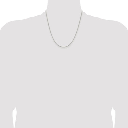 Sterling Silver Rhodium-plated 1.25mm 8 Sided Box Chain
