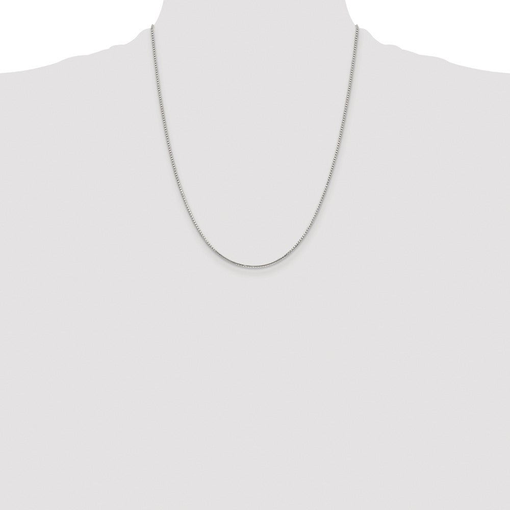 Sterling Silver Rhodium-plated 1.25mm 8 Sided Box Chain