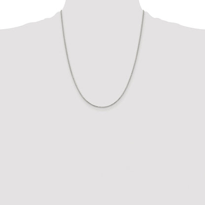 Sterling Silver Rhodium-plated 1.25mm 8 Sided Box Chain
