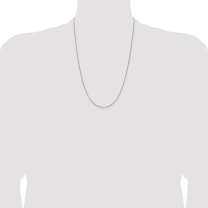 Sterling Silver Rhodium-plated 1.25mm 8 Sided Box Chain