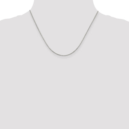 Sterling Silver 1.35mm 8 Sided w/2in ext. Box Chain