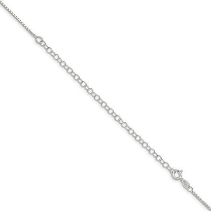 Sterling Silver 1.35mm 8 Sided w/4in ext. Box Chain